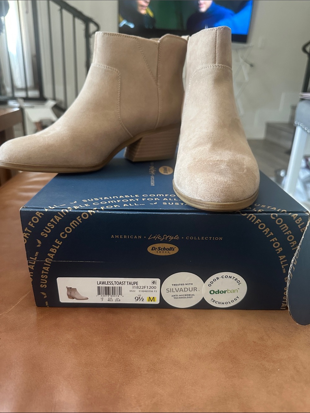 Dr. Scholl's Lawless Toast Taupe Suede Ankle Booties